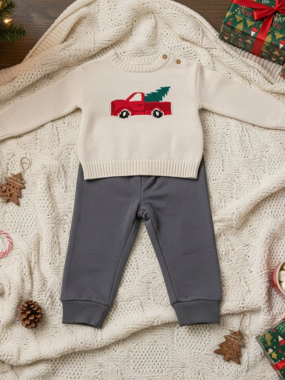 Tucker + Tate Baby Christmas Truck Sweater Pants Set NWT 18M Holiday